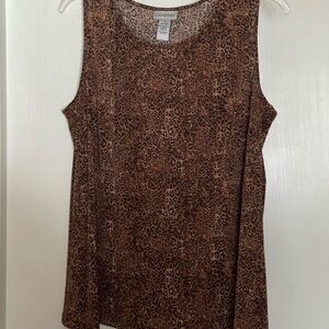 Caribbean Joe Women's Animal Print Tank Top - Brown